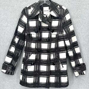 Walter Baker Walter Girl Blazer Jacket Double Breasted Pockets Black White